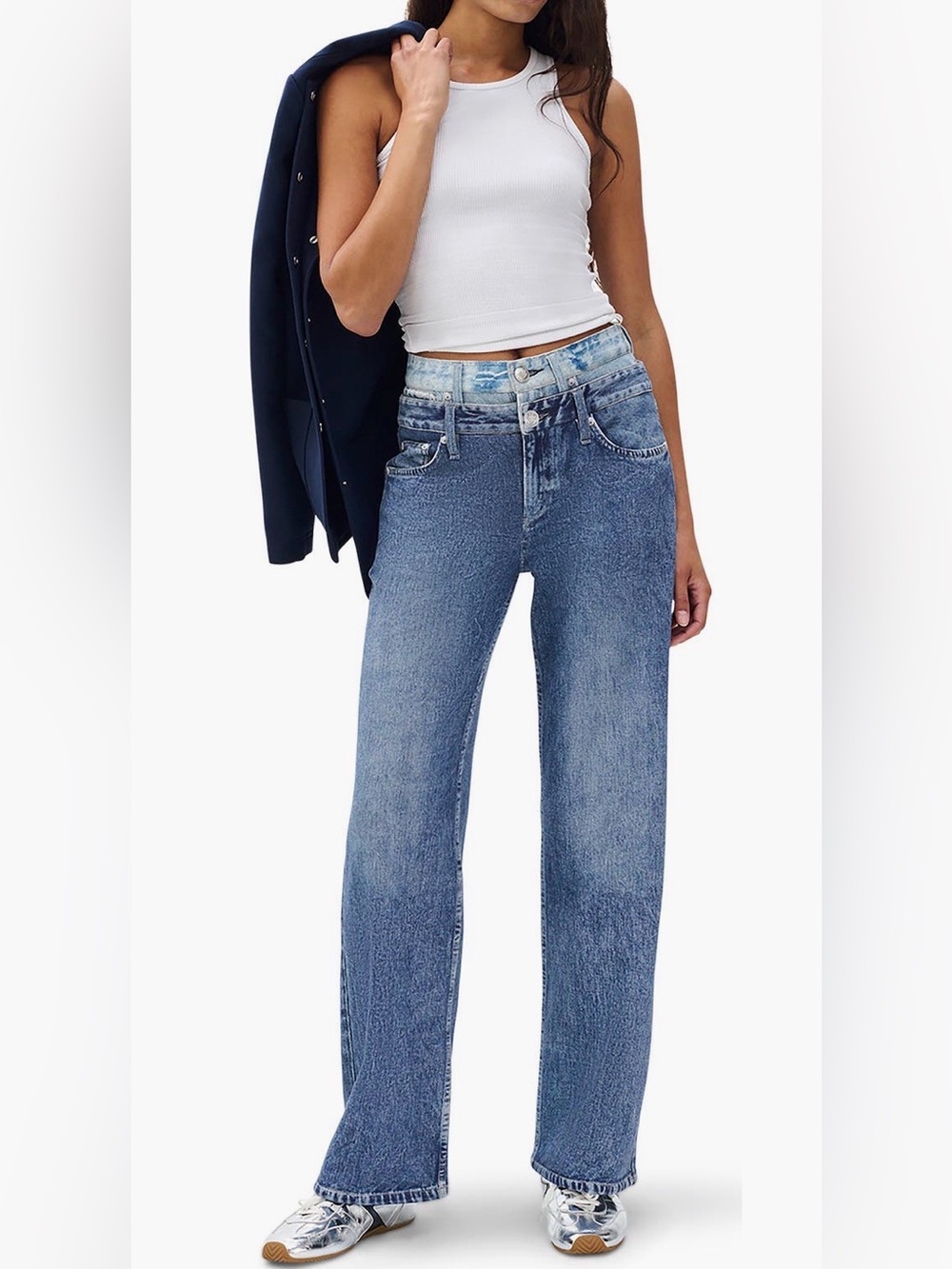rag & bone rb Miramar
Double High
Waist Straight
Leg Jeans 👖 
Size 32